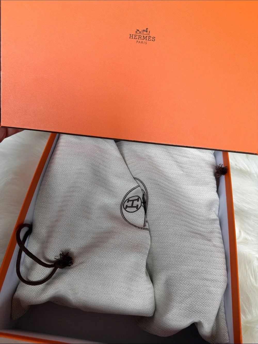 Hermes suede worn